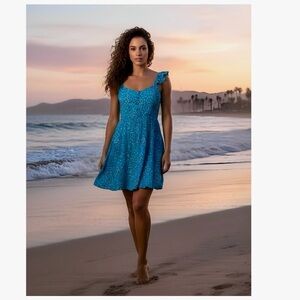 Billabong Beachy  Green Floral Dress                                    Size: L